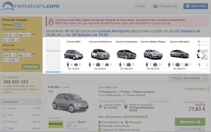 Alugar carros em portugal mais barato