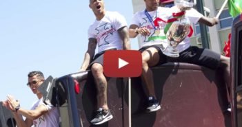 Festa dos jogadores de Portugal na Praça Marquês de Pombal