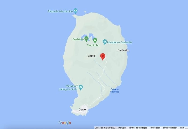 Ilha do Corvo Mapa Açores