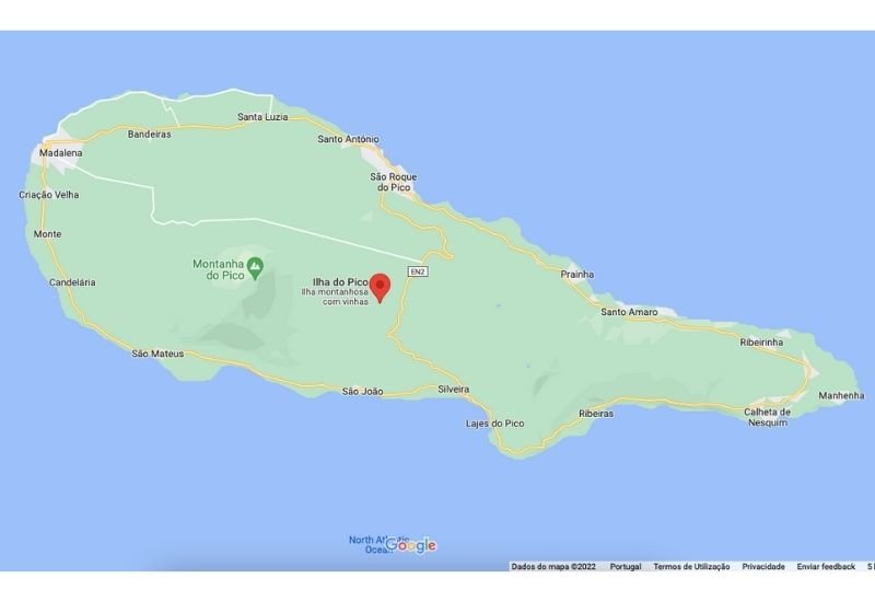 Ilha do Pico Mapa Açores