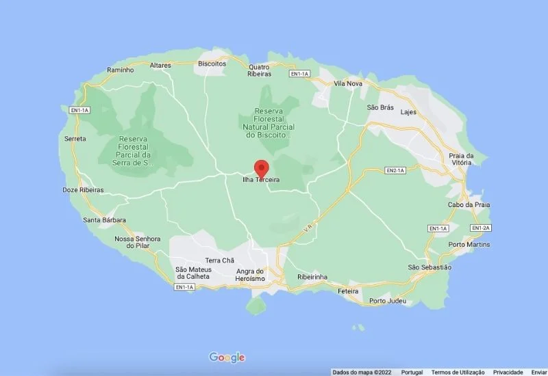 Ilha Terceira Mapa Açores