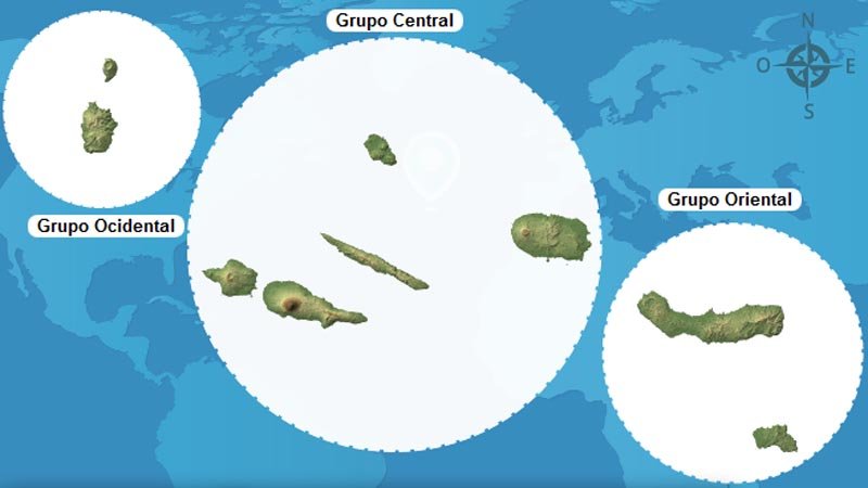 ilhas dos açores: mapa