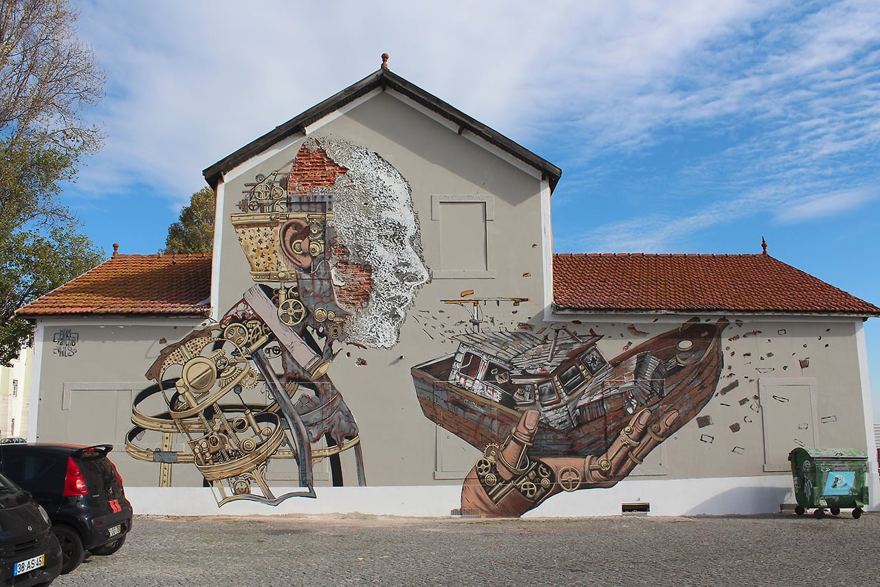 Arte de Vhils e Pixelpancho - Foto: reprodução/ site Alexandre Fato Vhils