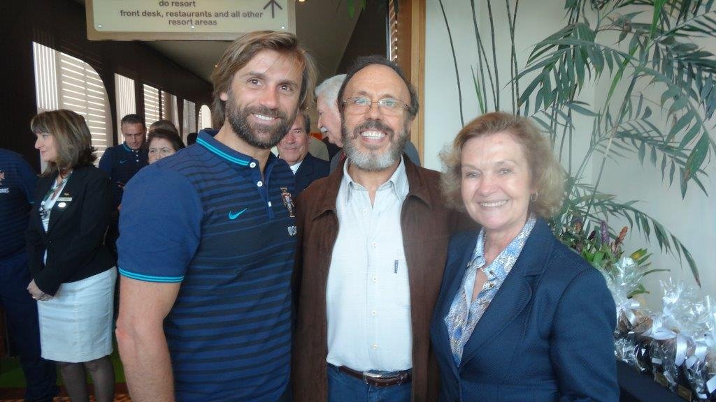 O ex-jogador João Pinto e a artista plástica Maria dos Anjos no Royal Palm