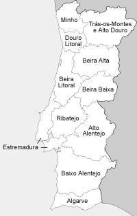 Mapa Político de Portugal: Zona Norte