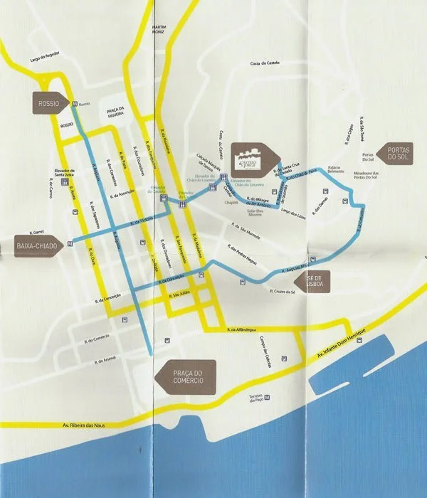 Mapa do Castelo de São Jorge Como chegar ao Castelo de São Jorge - Mapa