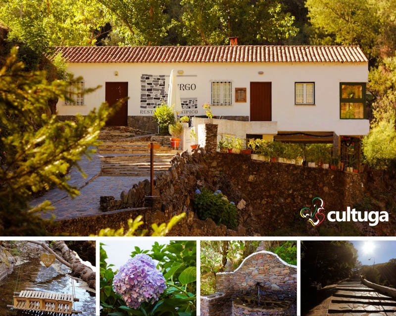 Restaurante O Burgo e alguns detalhes dos arredores, com a piscina fluvial