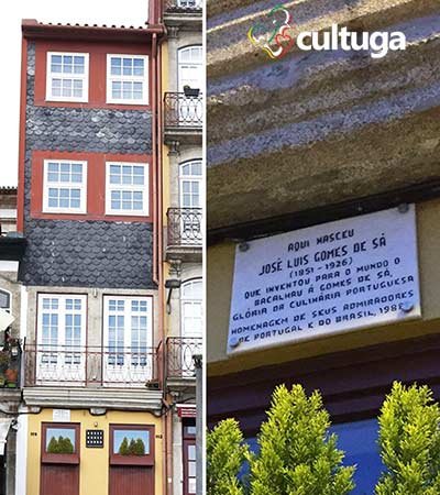 Placa em homenagem a Gomes de Sá, na Rua dos Bacalhoeiros