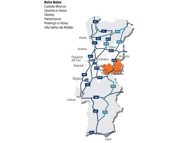 mapa Beira Baixa Portugal