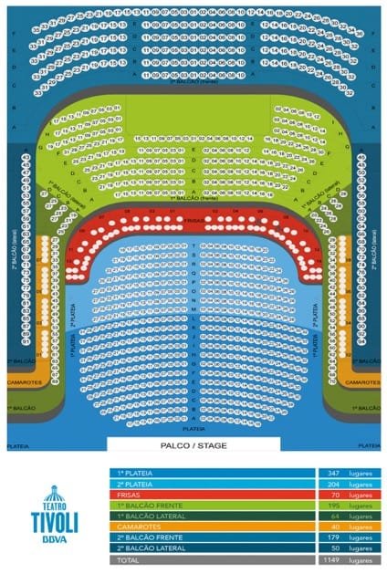 Mapa de lugares Teatro Tivoli